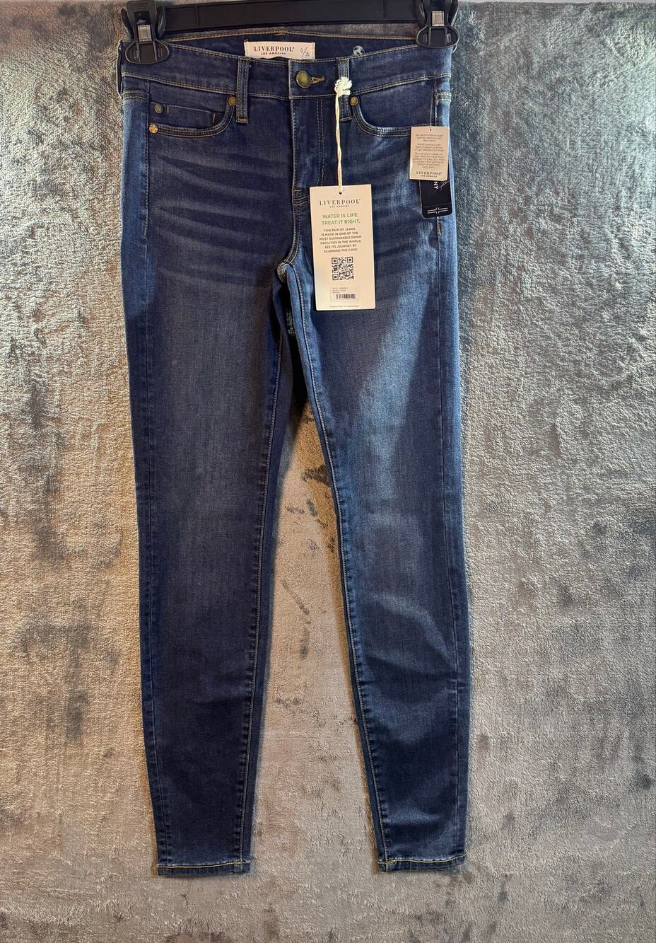 NWT Liverpool Los Angeles Abby Skinny ECO Blue Jeans Size 0/25 NEW!